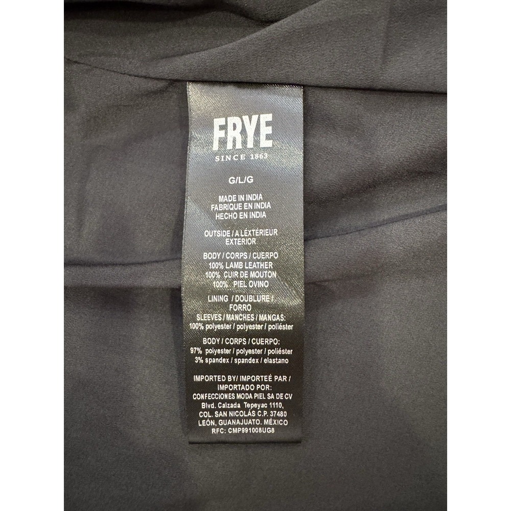 NWT Frye Women's Lamb‎ Leather Full Zip Jacket - Black Large - Picture 11 of 15